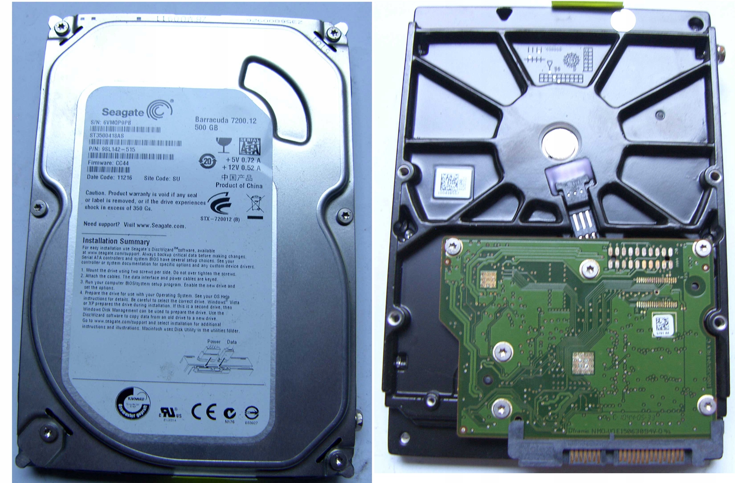 SEAGATE ST3500418AS | CC44 | 55 DNI 100% OK 3dG