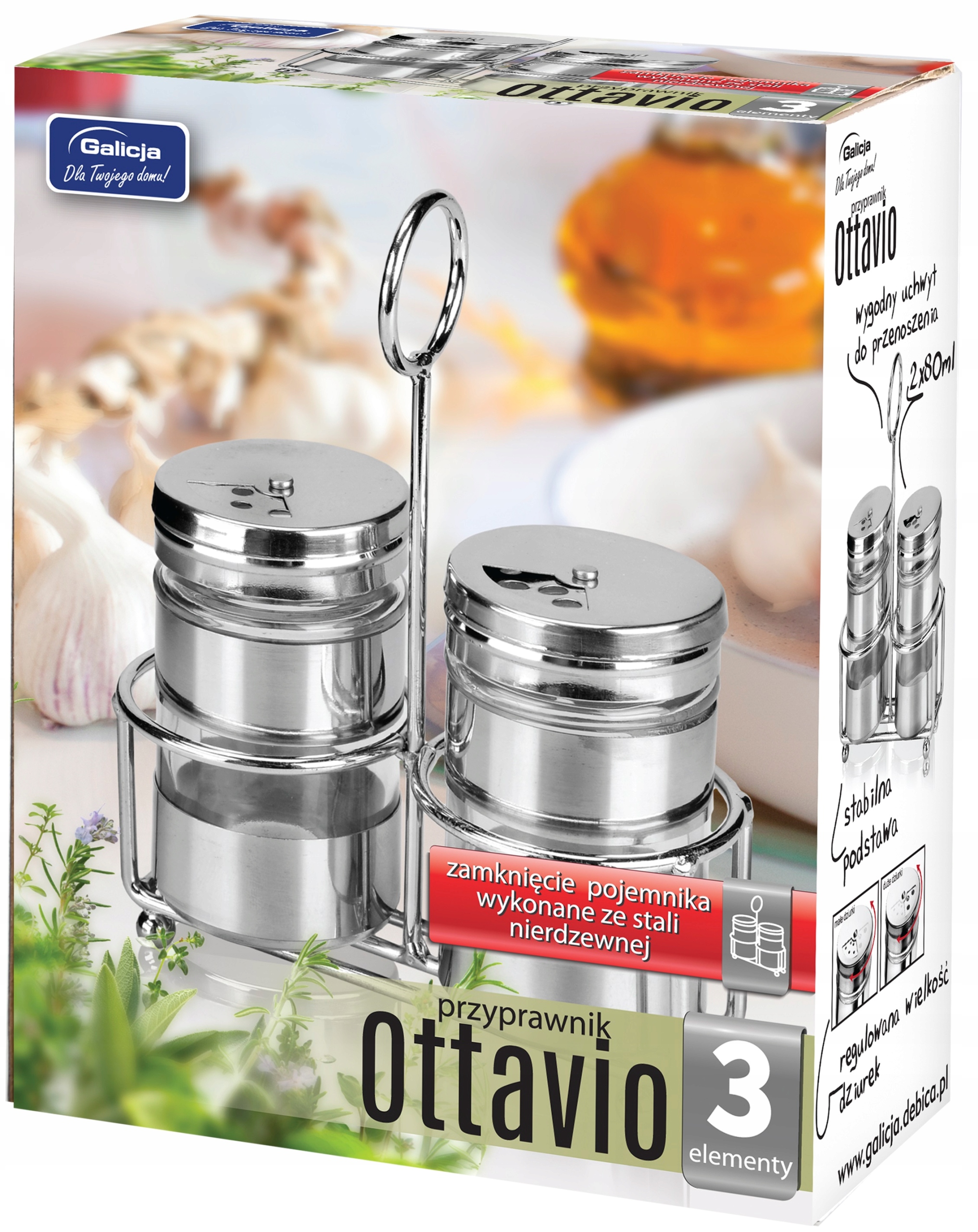 

Przyprawnik 3 elementy Ottavio Stojak Na Przyprawy