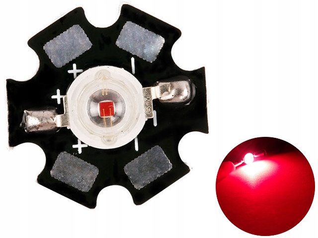 Dioda POWER LED 3W EPILEDS Deep Red 660nm na PCB Marka bez marki