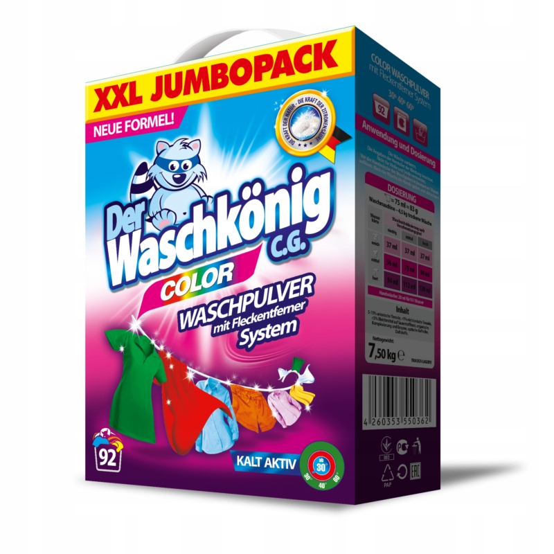 

Niemiecki proszek do prania kolor Waschkonig 7,5kg