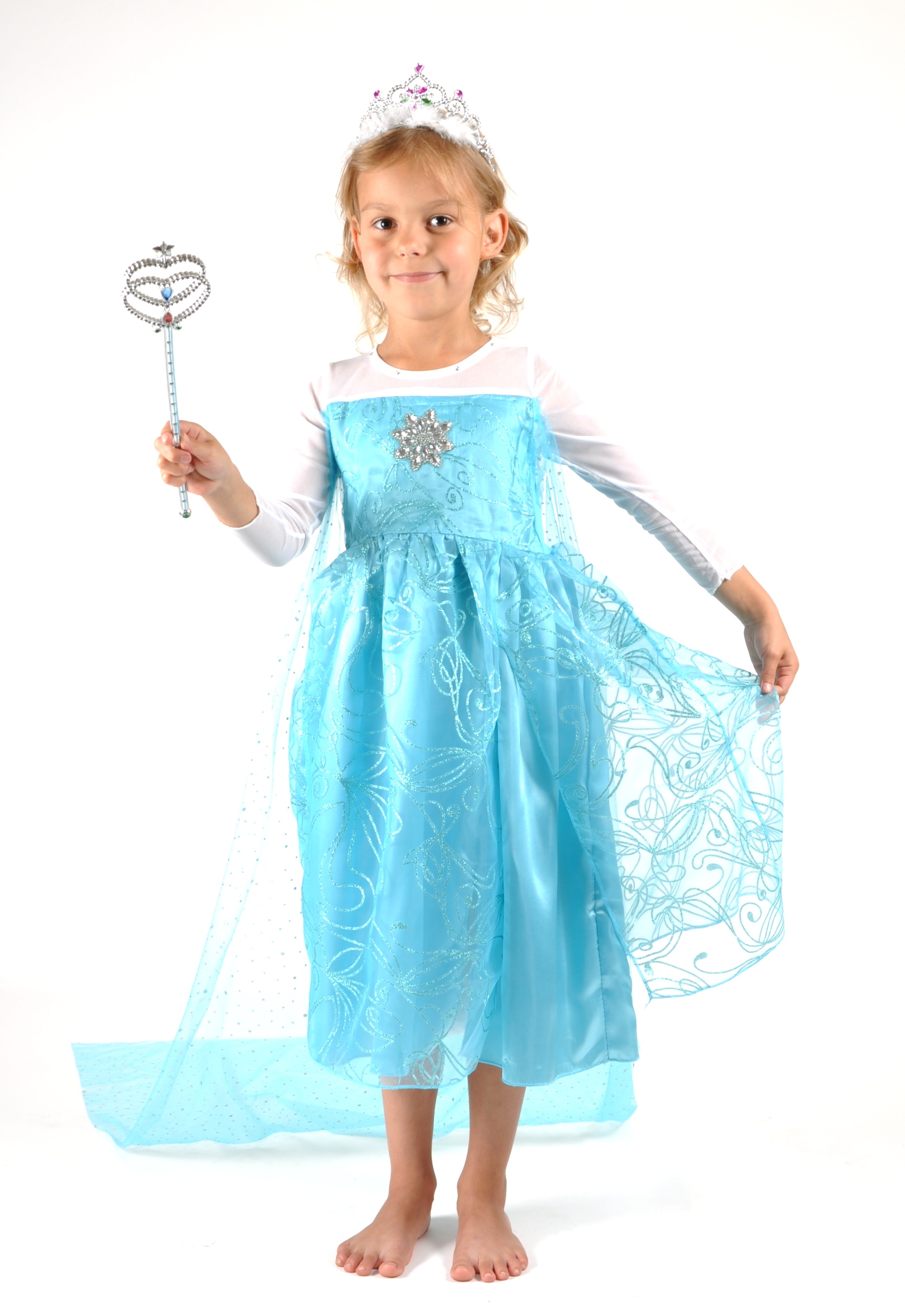 Kostium strój sukienka Elsa Kraina Lodu Frozen 140 Motyw Kraina Lodu