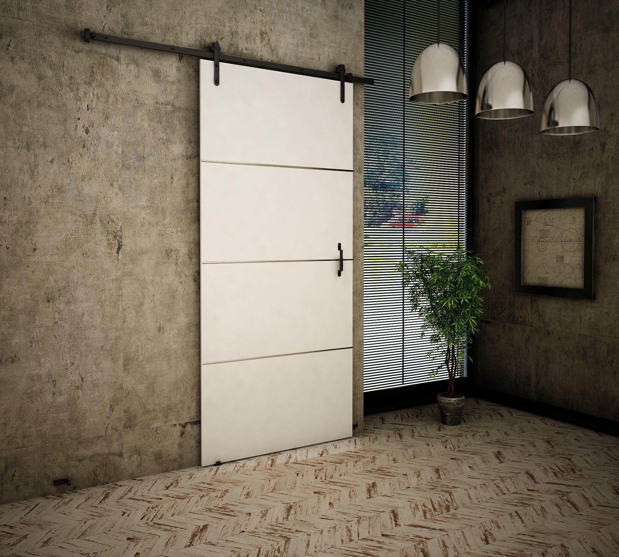 Drzwi przesuwne LOFT PLUS "70" loft Szerokość drzwi 76 cm