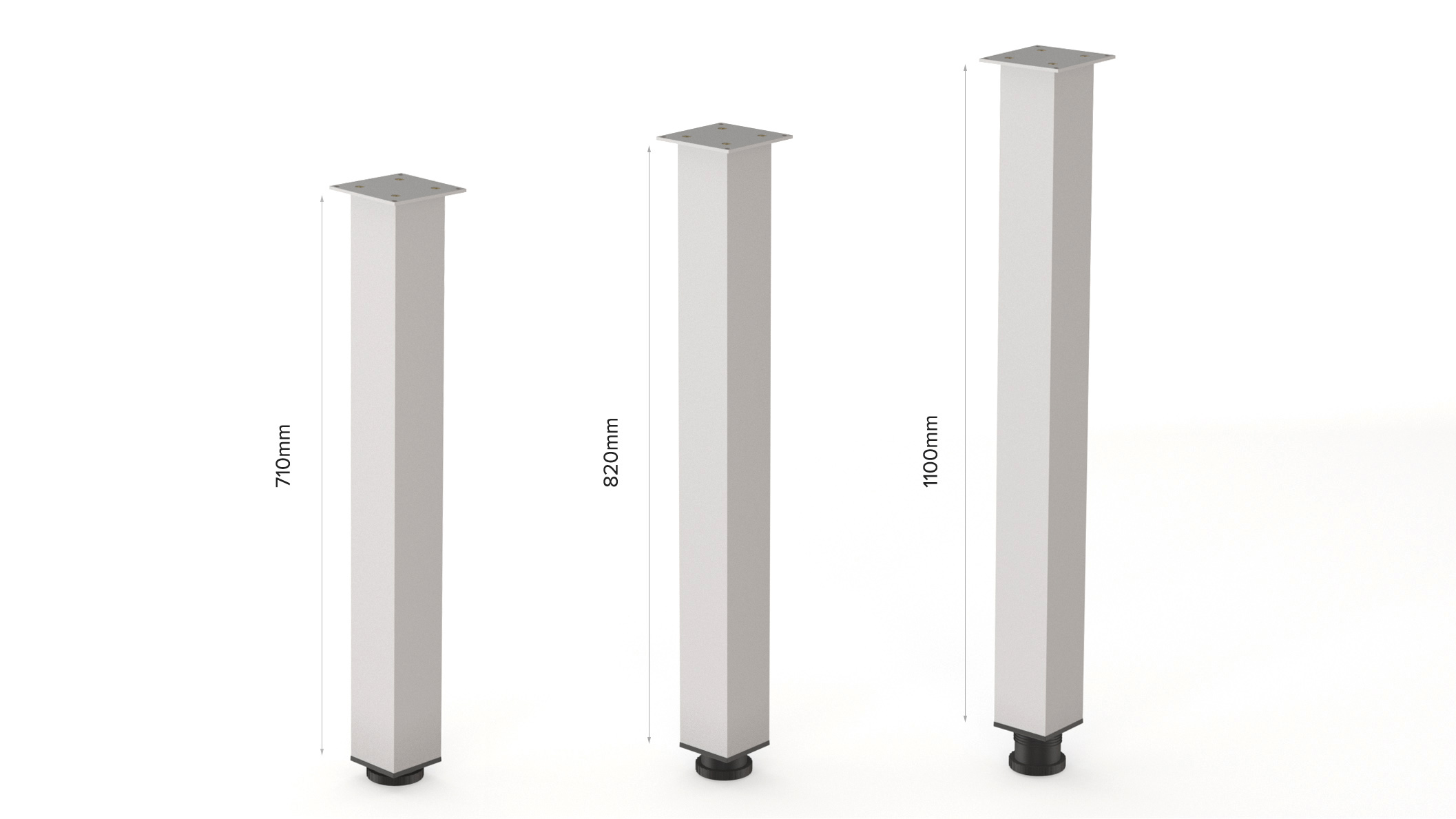 4SZT. ALUMINIOWE NOGI STOŁOWE 60x60x710mm ALU Marka Fest