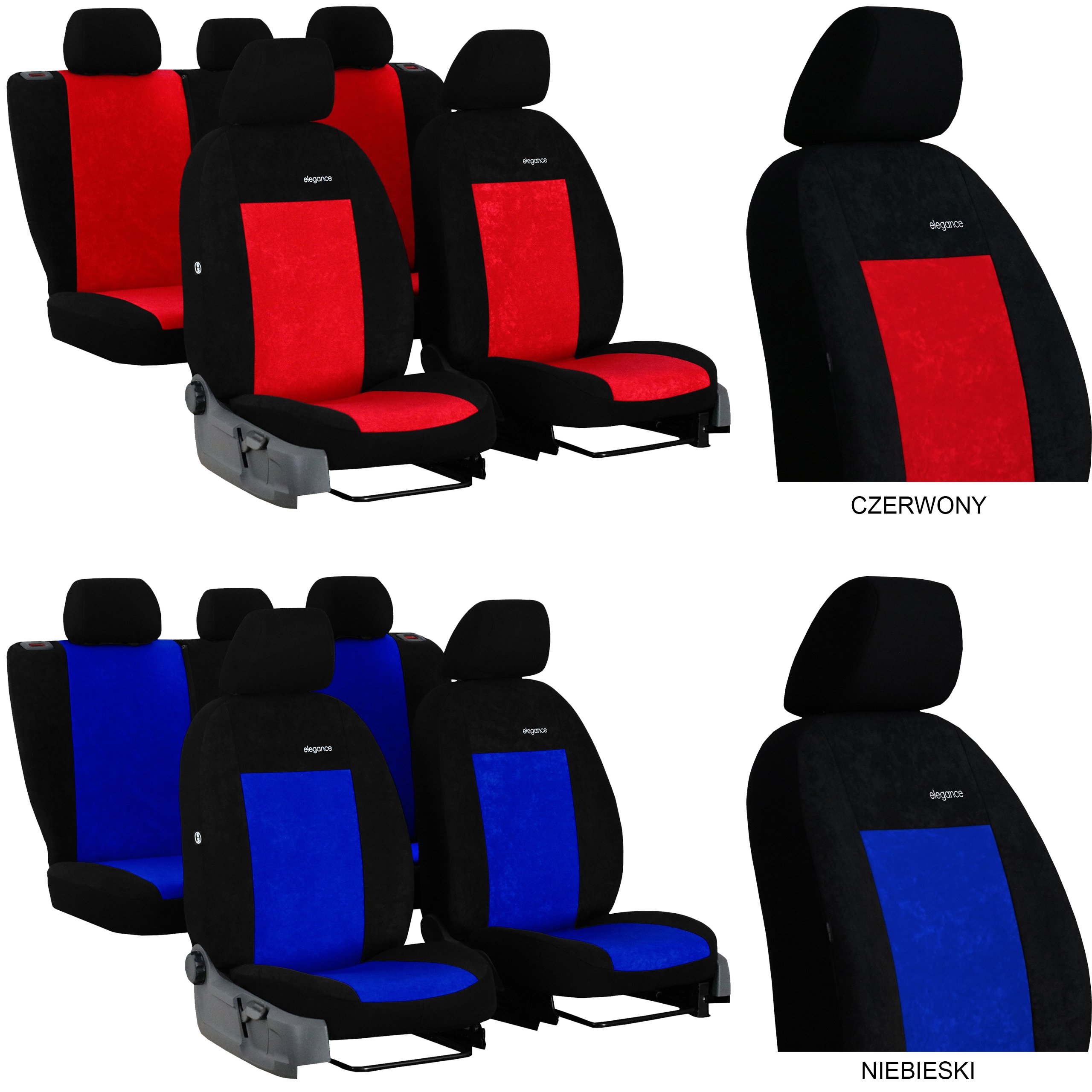 FIAT 126P WELUROWE POKROWCE MIAROWE NA FOTELE Model Elegance