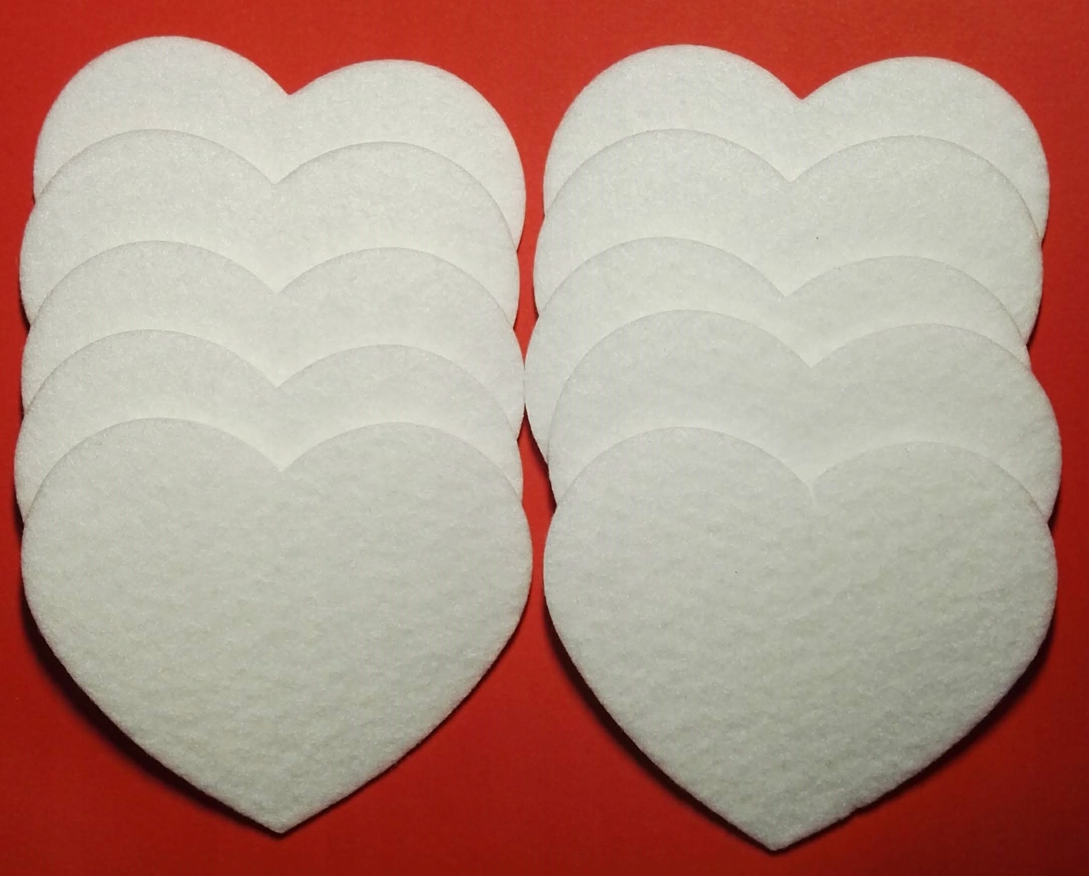 

Serce serca serduszka białe z filcu 9,8 cm 10 szt.