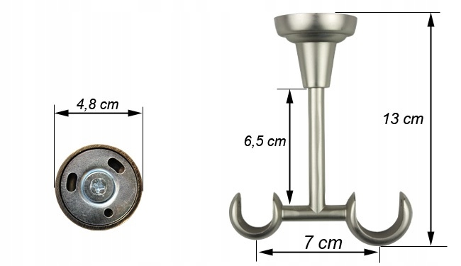 WSPORNIK SUFITOWY fi 25 + 16 mm KARNISZ KARNISZE Kod producenta WSPORNIK KARNISZE PODWÓJNY METAL