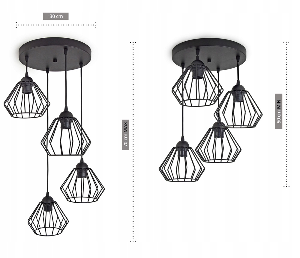 LAMPA WISZĄCA SUFITOWA ŻYRANDOL BRYLANT LED 724-E4 Zasilanie sieciowe