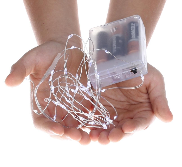 Lampki 100LED mikro, białe ZIMNE drucik__Z10 Marka Udekoruj