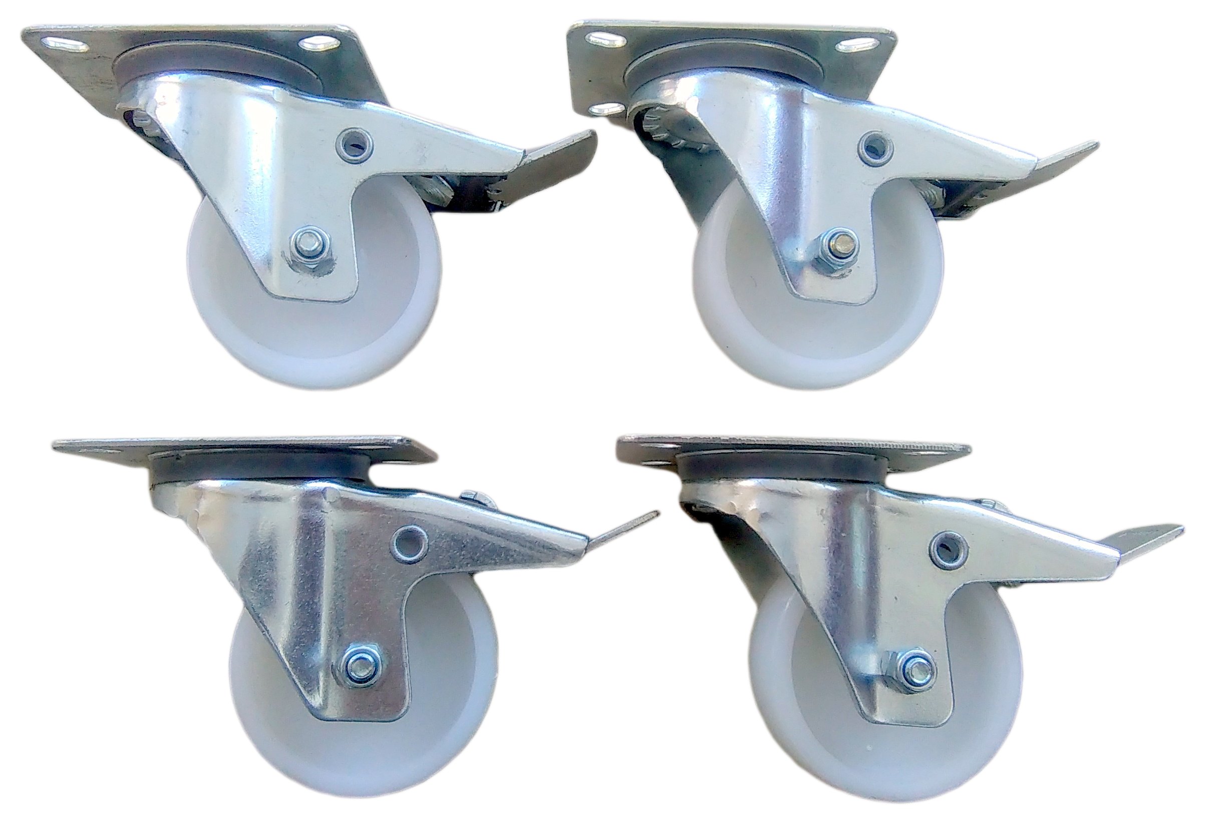 Sada 4 ks kol 100 mm brzda kolo polyamidová kola