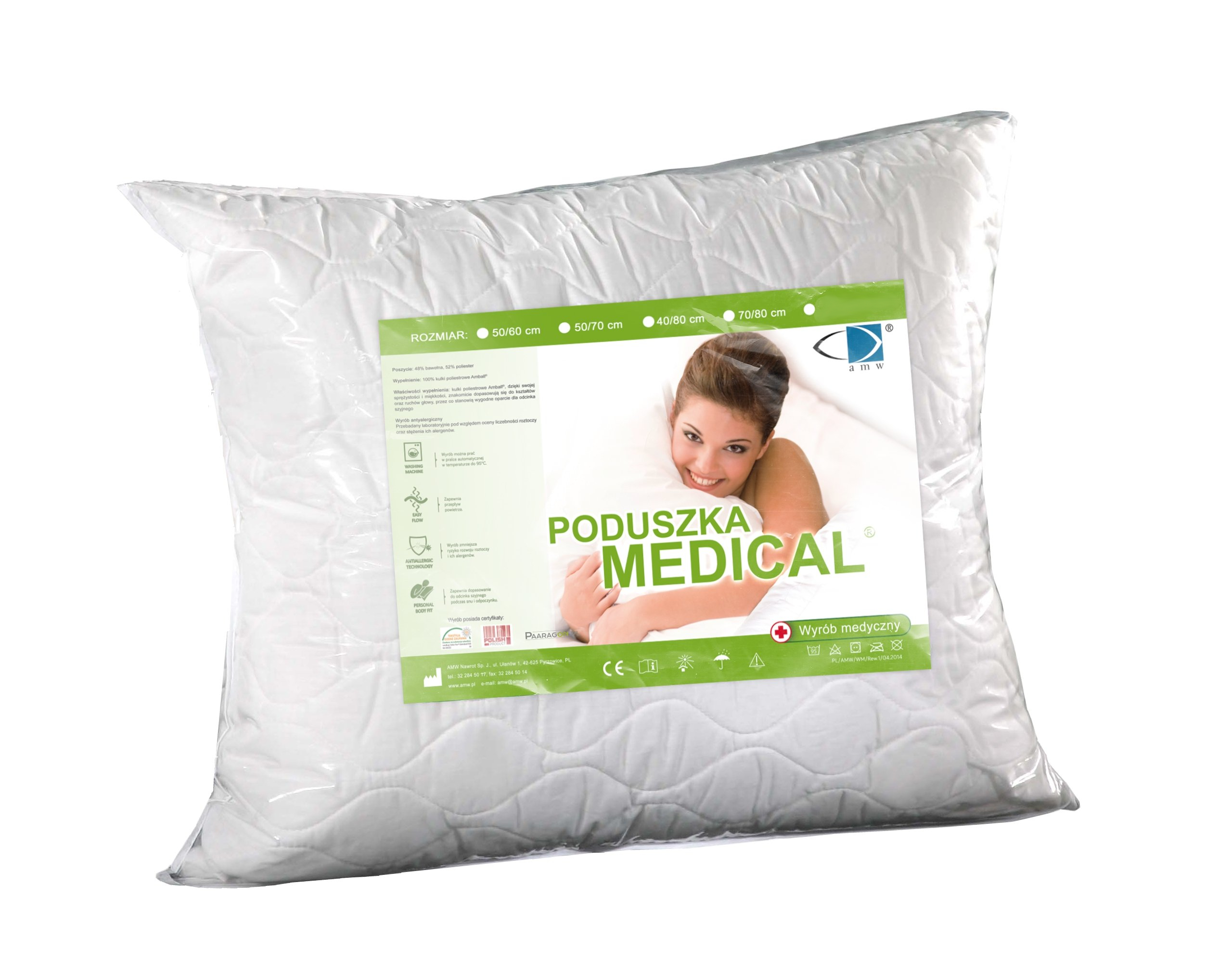 

Polska Poduszka Medical 50x60 Zamek Amw Poduszki