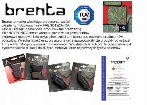 BRENTA 3014 Klocki hamulcowe PIAGGIO NRG Speedfigh Producent części Inny
