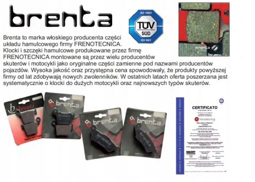 BRENTA 3014 Klocki hamulcowe PIAGGIO NRG Speedfigh Producent części Inny