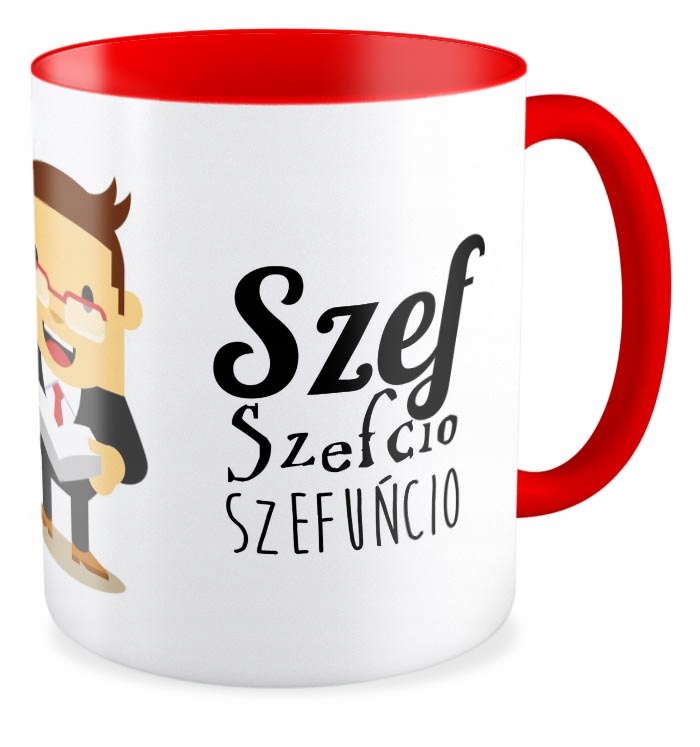 

Kubek czerwony Szef Szefcio Kierownik Dużo Wzorów