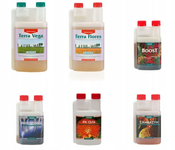 Zestaw Nawozów 3L Canna Vega Flores Boost Rhizotonic Cannazym Na 15 Roślin