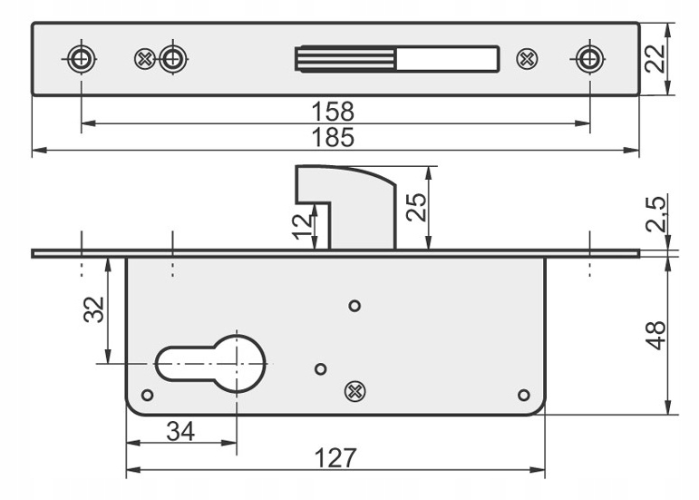 ZAMEK HAKOWY DO DRZWI WEJŚCIOWYCH H50b KOWAL Liczba kluczy w zestawie brak