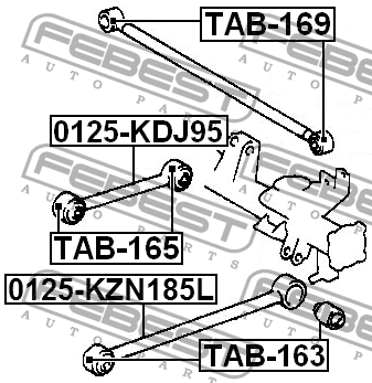 TOYOTA LAND CRUISER 90 WAHACZ DRĄŻEK WZDŁUŻNY TYŁ Numer katalogowy części 0125-KDJ95 ZWTTY053