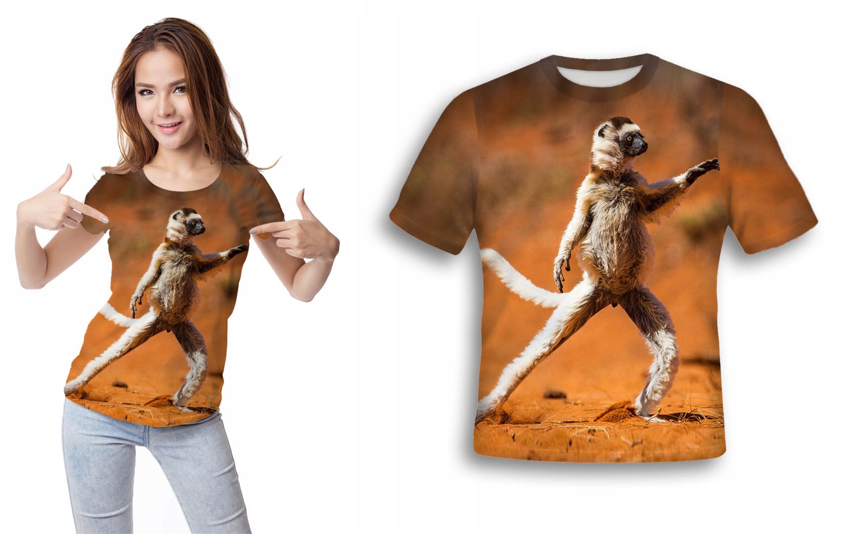 

Koszulka Fullprint T-shirt Lemur L Trwała Modna Pl
