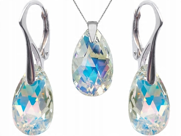 

Komplet Swarovski Migdał 16mm Crystal Ab