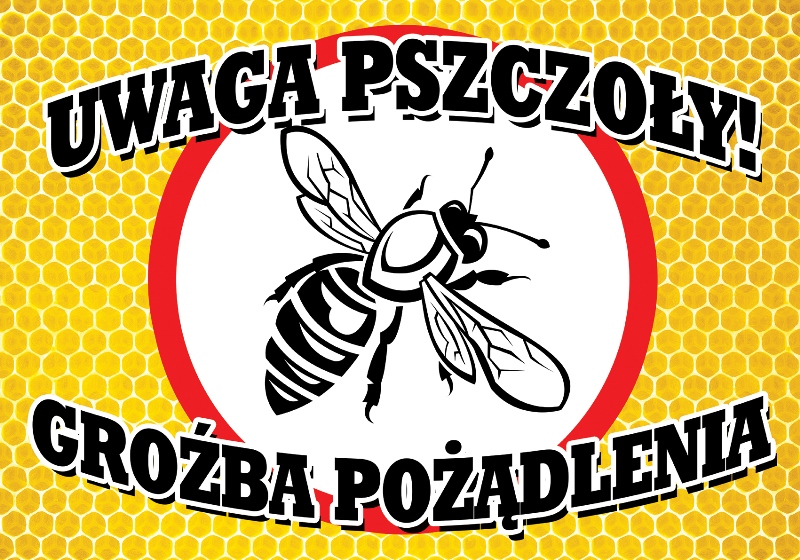 

Naklejka Ostrzegawcza uwaga pszczoły 29,5 X 21 CM