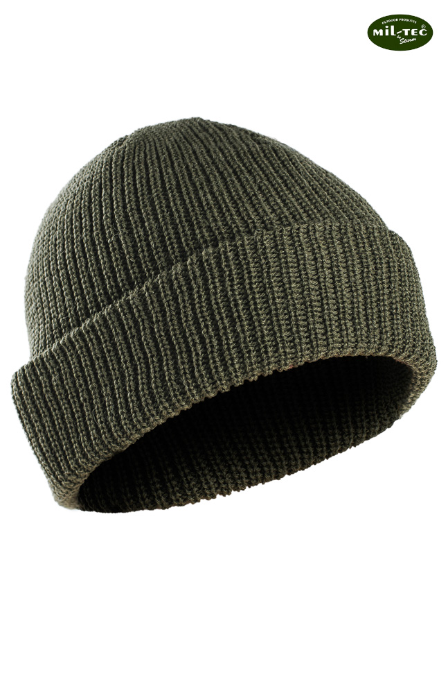 Ciepła CZAPKA ZIMOWA Watch Cap Wełniana - OLIV Rozmiar uniwersalny