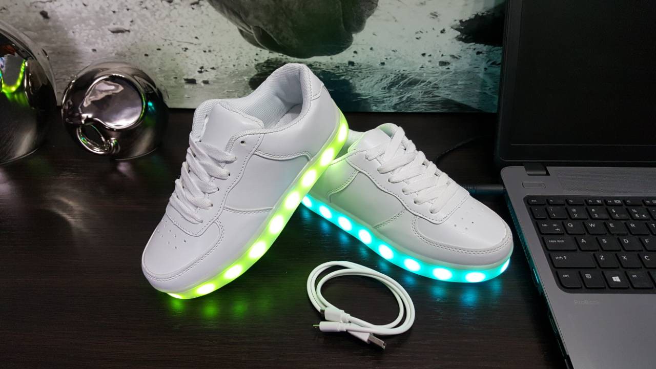 BUTY LED BIAŁE ŚWIECĄCE SHUFFLE DANCE HIT 2018 R31 Płeć Chłopcy Dziewczynki