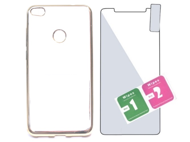 

Etui Clear Case Bumper +szkło Huawei P20 Lite gold