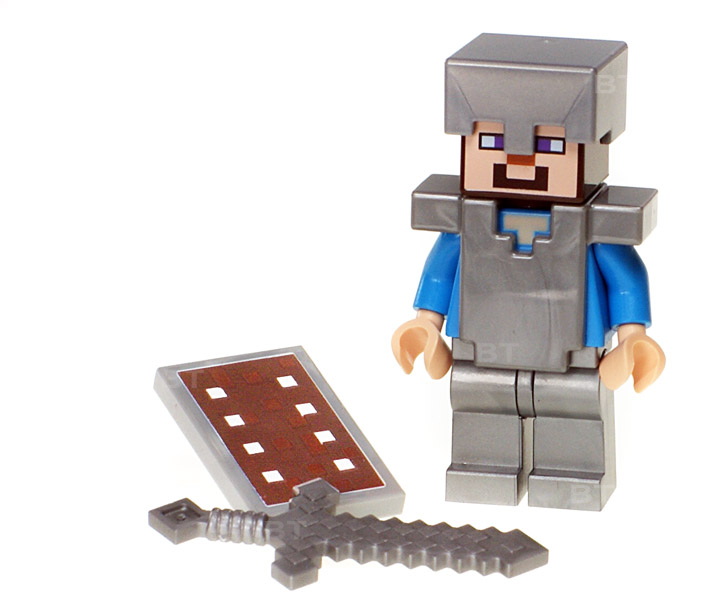 LEGO Minecraft Figurka Steve tarcza zbroja / 21137 Seria Minecraft