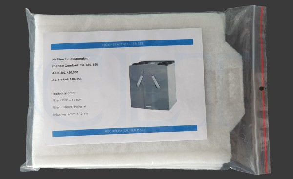 10x Filtr G4/EU4 do Aeris 350, 450, 550 Rodzaj rekuperator