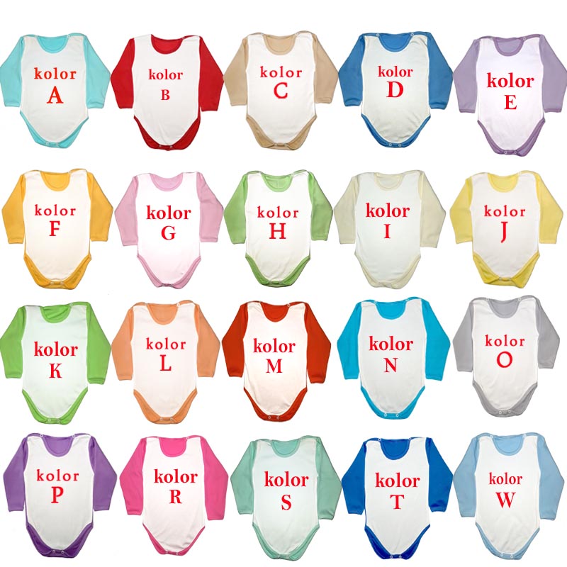 Body napisy DŁUGI RĘKAW bawełna POLSKIE 80 cm Marka Agmax