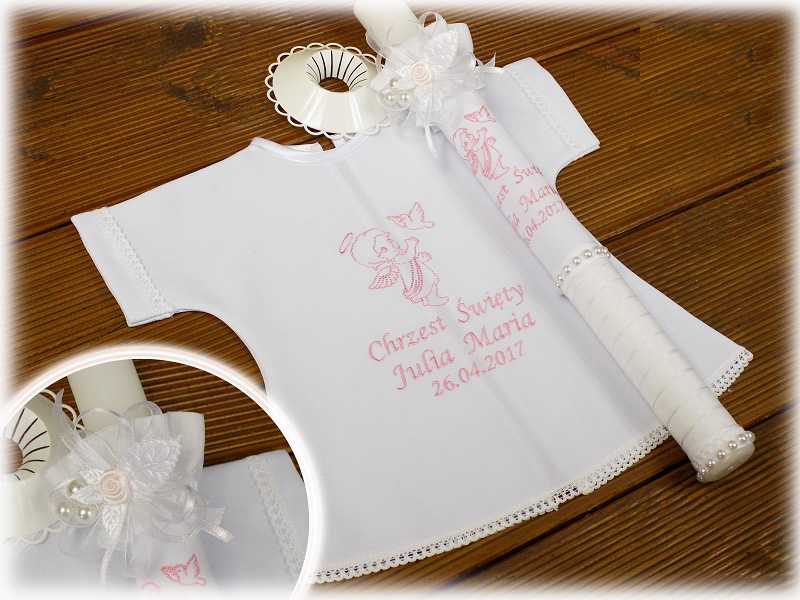 DO CHRZTU BIAŁA SZATKA KOSZULKA I ŚWIECA HAFT Rodzaj świeca