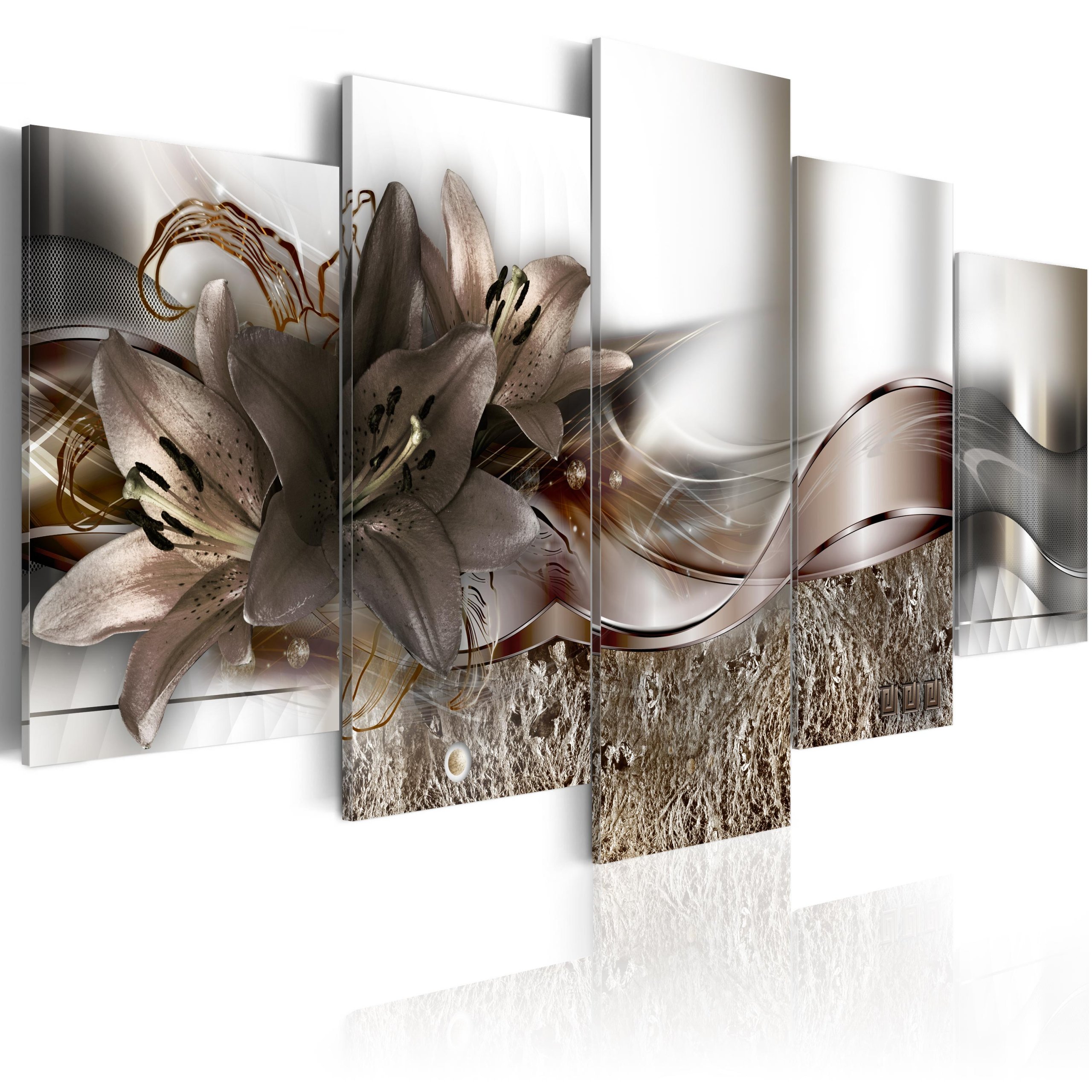 

Obraz XXL Lilie Kwiaty Brąz 150x75cm b-A-0273-b-o