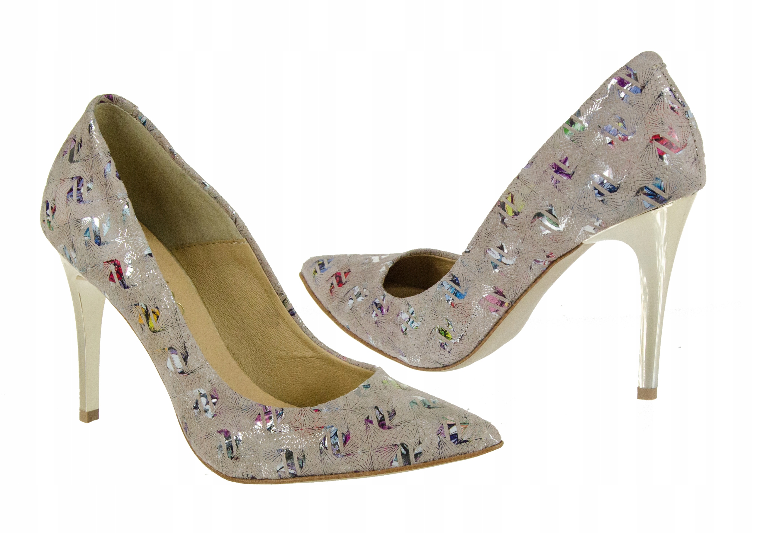 LaRoni E499 CZÓŁENKA SZPILKI SZPIC SKÓRA BEŻOWE 36 Rozmiar 36