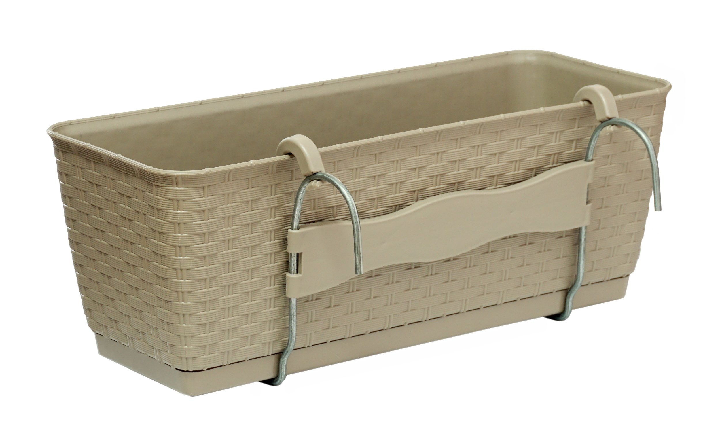 

Doniczka balkonowa System+Uchwyt 39x15cm Rattanowa