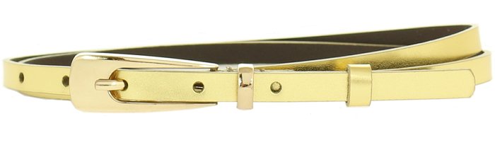

Pasek Skórzany Damski do spodni sukienki żółty 1cm
