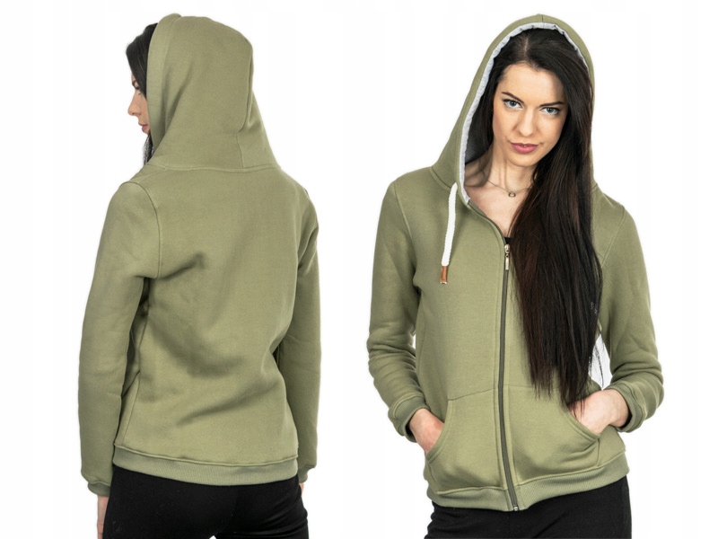 

Damska Bluza Rozsuwana z Kapturem BBD01 r M oliwko