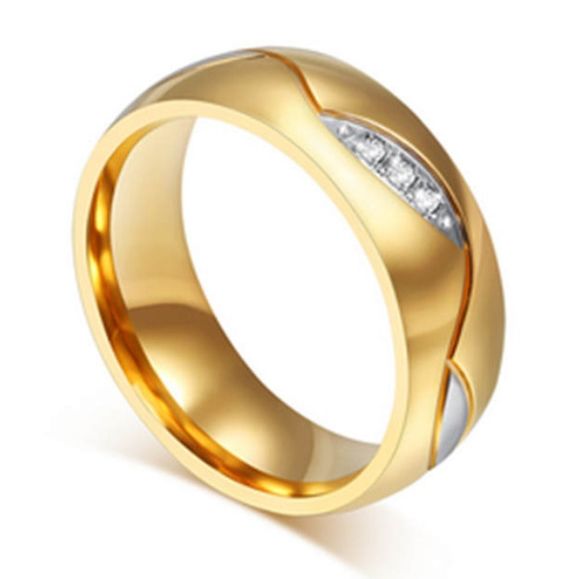 ŚLICZNE OBRĄCZKI ŚLUBNE ZŁOTE STAL 316L PARA Marka STEELOVA