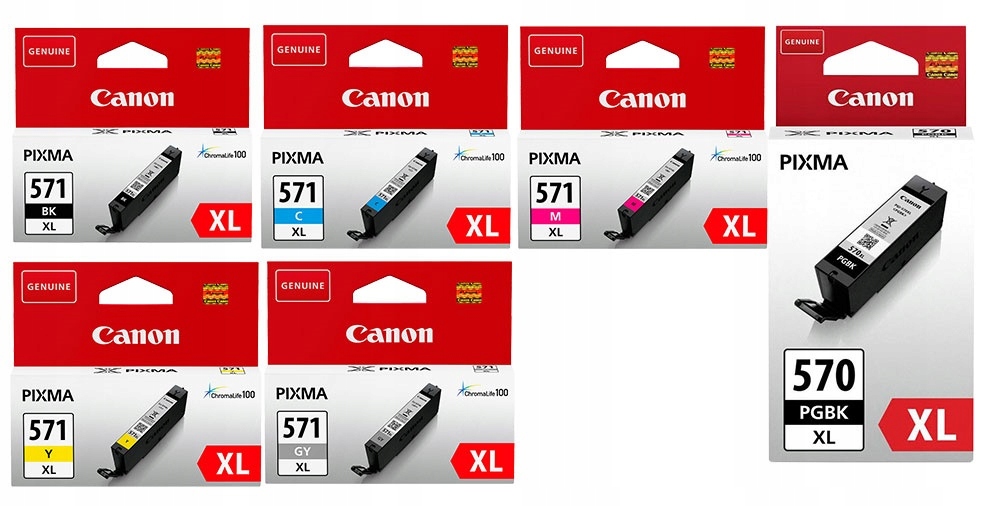 6x Tusz Canon PGI-570 XL+ CLI-571 XL Cmykgy MG7750