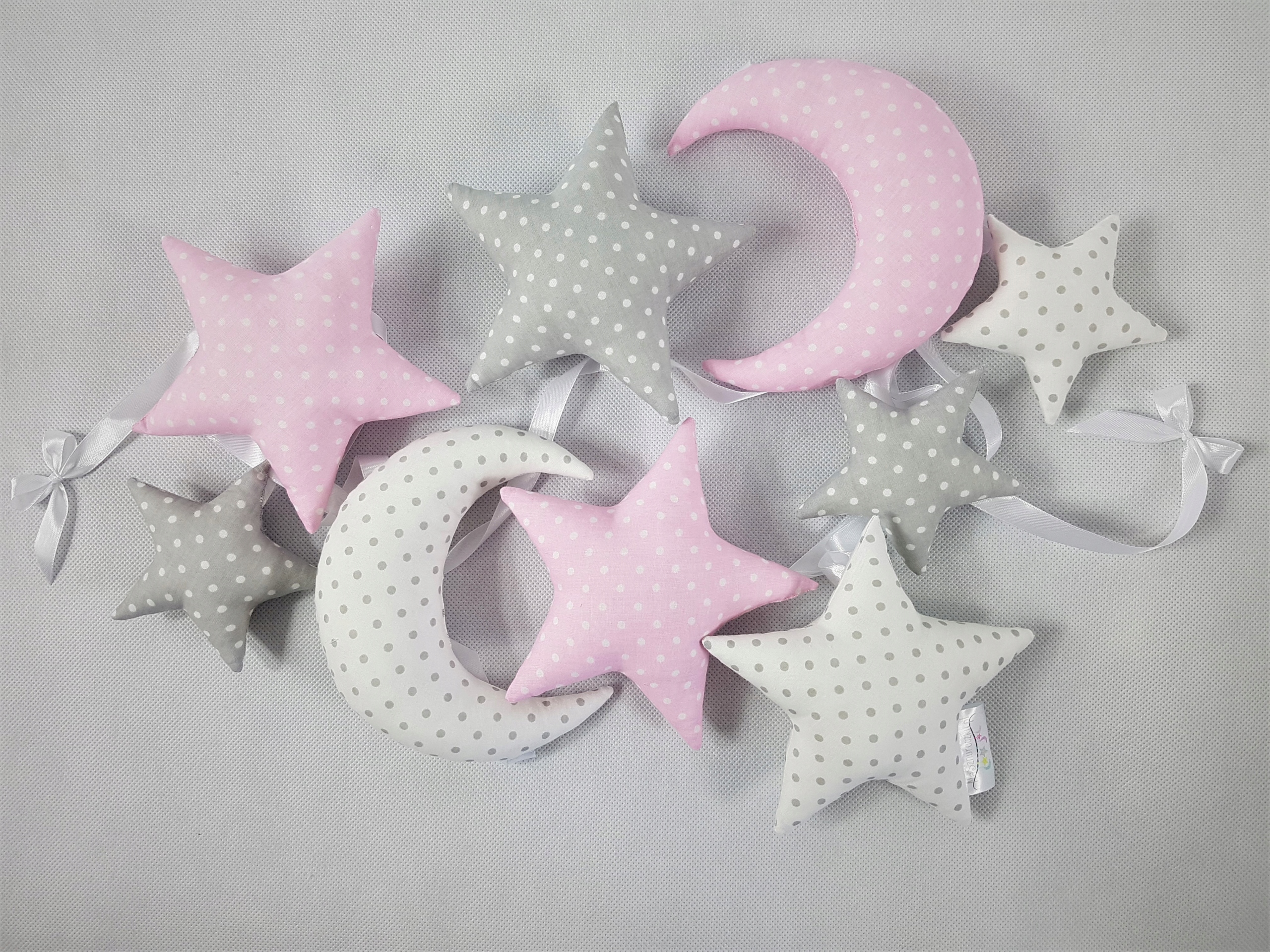 Гирлянда Большие, нежно розово-серый 3D украшения