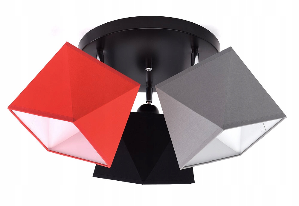 

Lampa sufitowa plafon żyrandol 3 abażury kolor