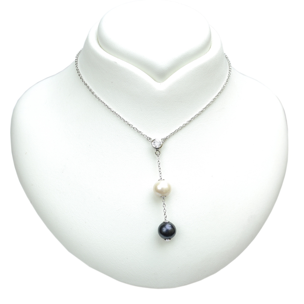 Celebrita Stříbrný Řetízek S Pravými Perlami