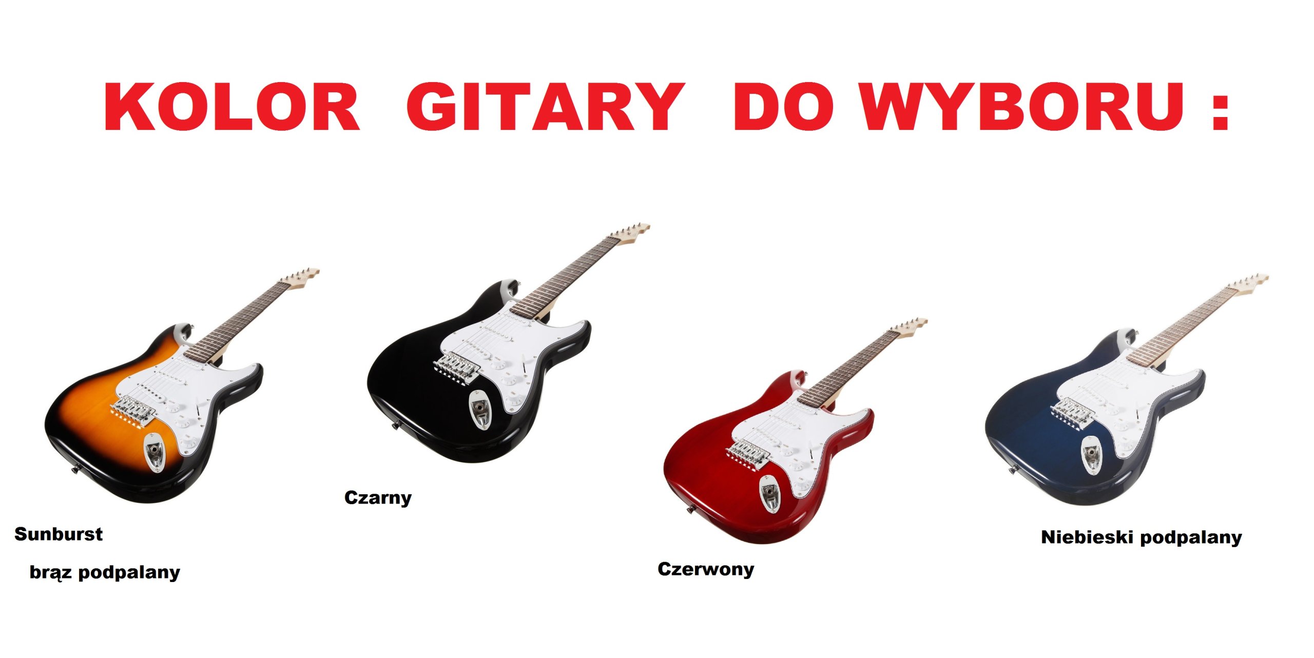 GITARA ELEKTRYCZNA + WZMACNIACZ GITAROWY PROMOCJA! Kod producenta st5SB GW15