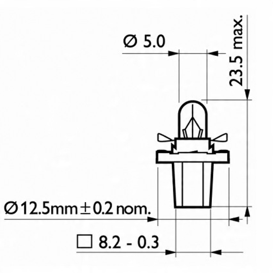 M-TECH Żarówka B8.5D 1,2W BLACK 12V 1 sztuka Producent M-Tech