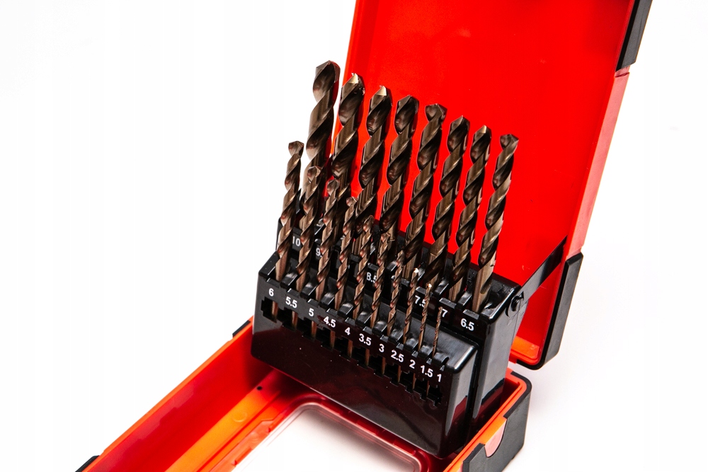 Sada Kobaltových Vrtáků Hss Pro WZ-HSS-C019 1-10 mm 19 Kusů