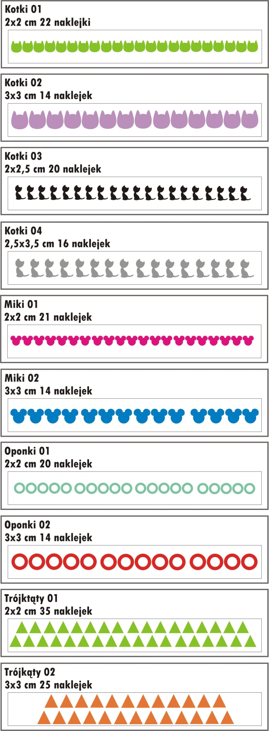 KWIATKI GWIAZDKI KROPKI SERCA naklejki na rower Wzór dominujący mix wzorów