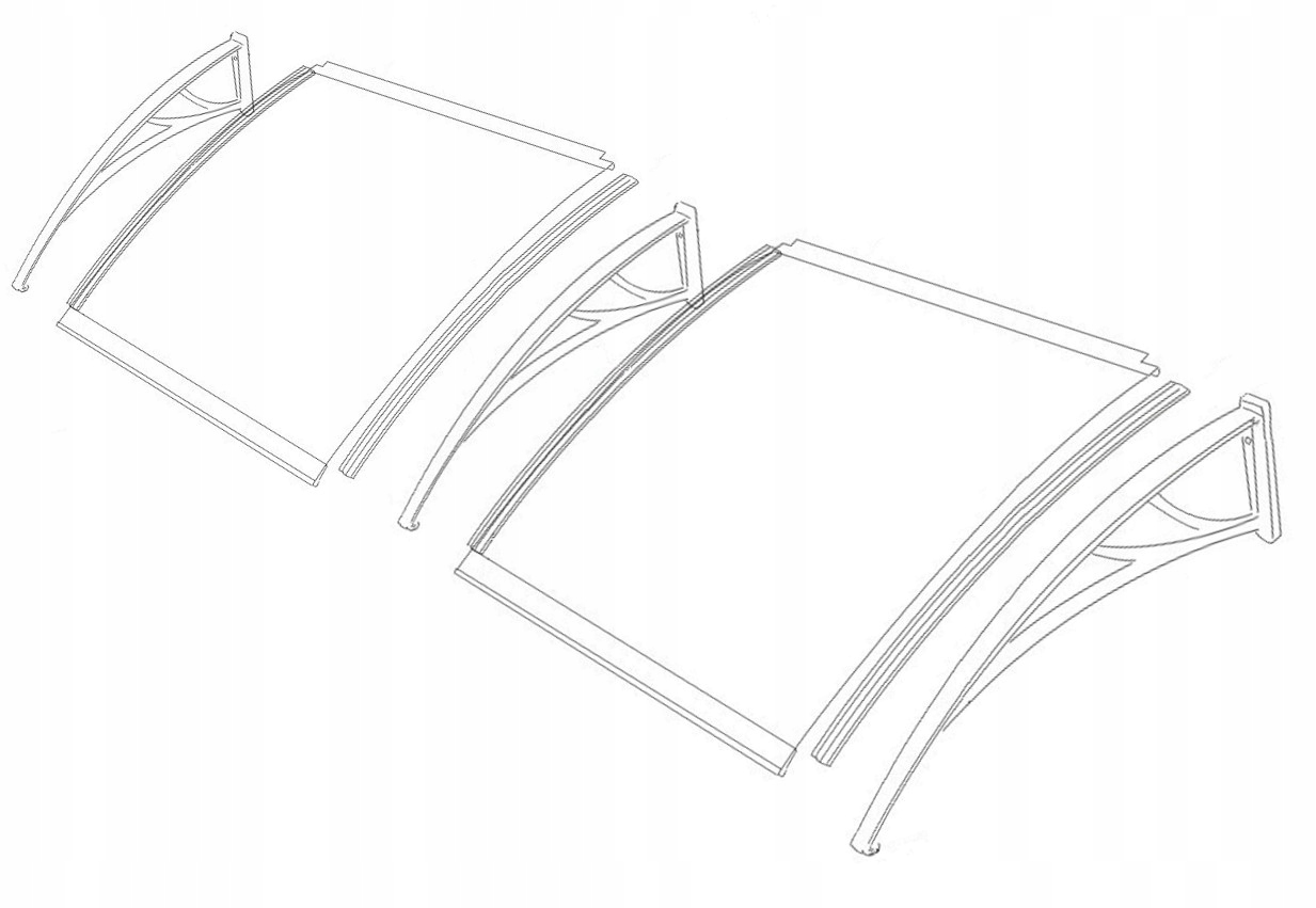 DASZEK NAD DRZWI ZADASZENIE 200 x 100 POLIWĘGLAN Marka Metal-gum