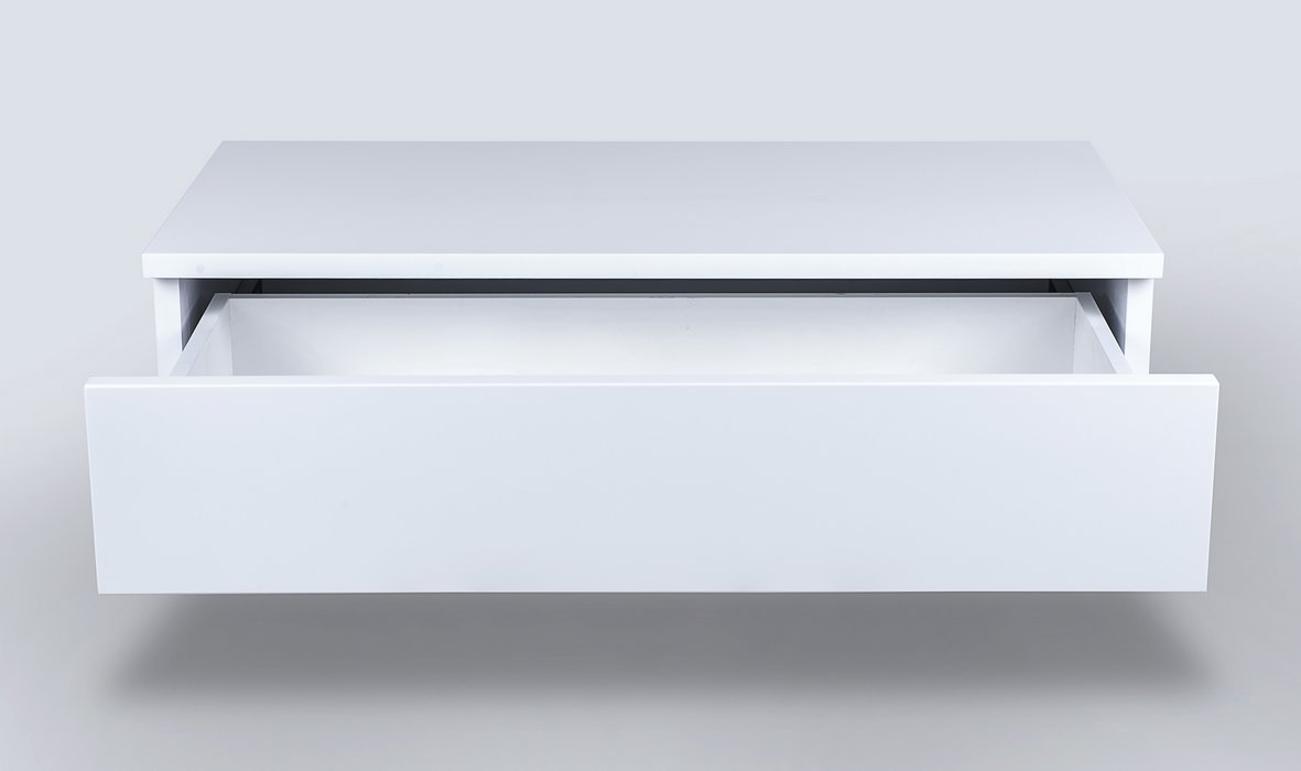 Biała lakierowana konsola wisząca do przedpokoju Liczba poziomów 1