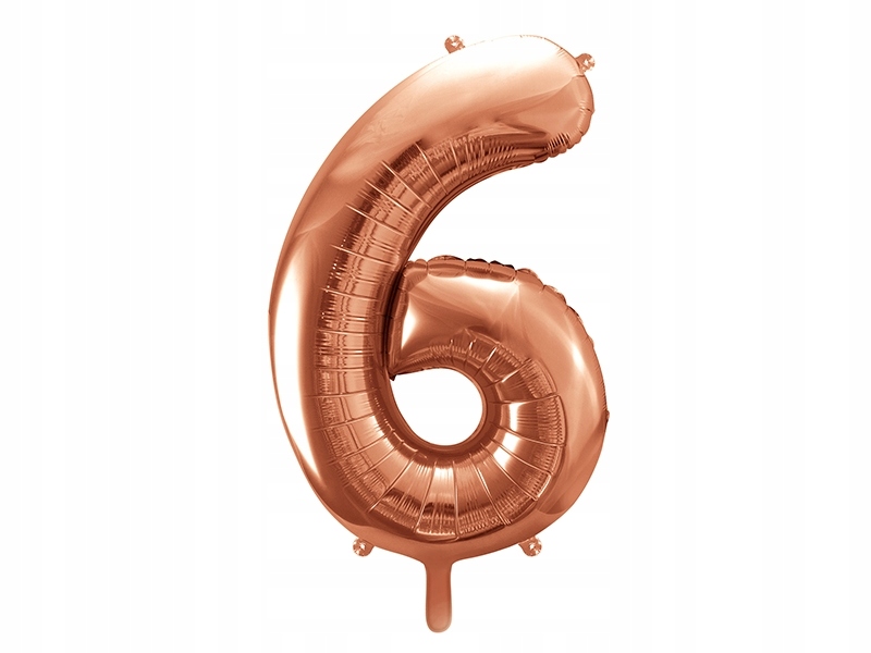 

Balon Foliowy Cyfra 6 , 86cm, różowe złoto