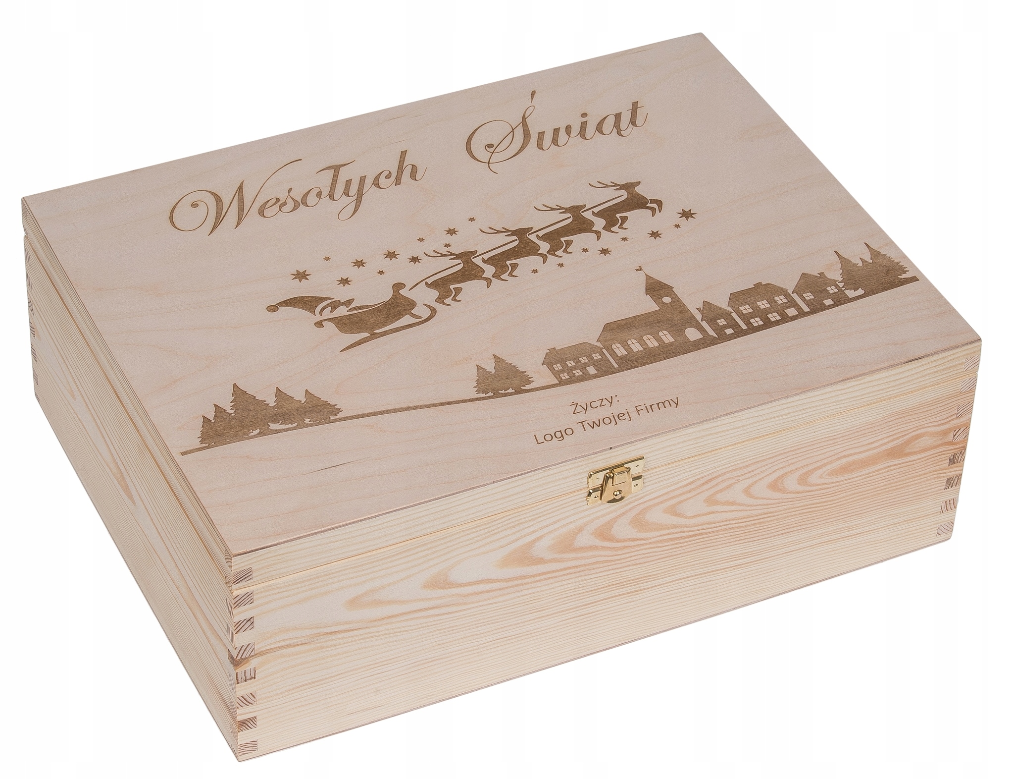 Krabička 30x40 cm gravírování Vánoce dárek Vaše Logo