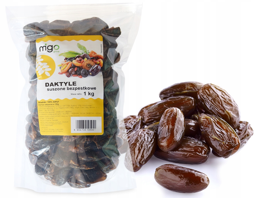 DAKTYLE Suszone Bez Pestek 1kg, PYSZNE - MIGOgroup DAKTYLE Suszone Bez Pestek 1kg, PYSZNE - MIGOgroup