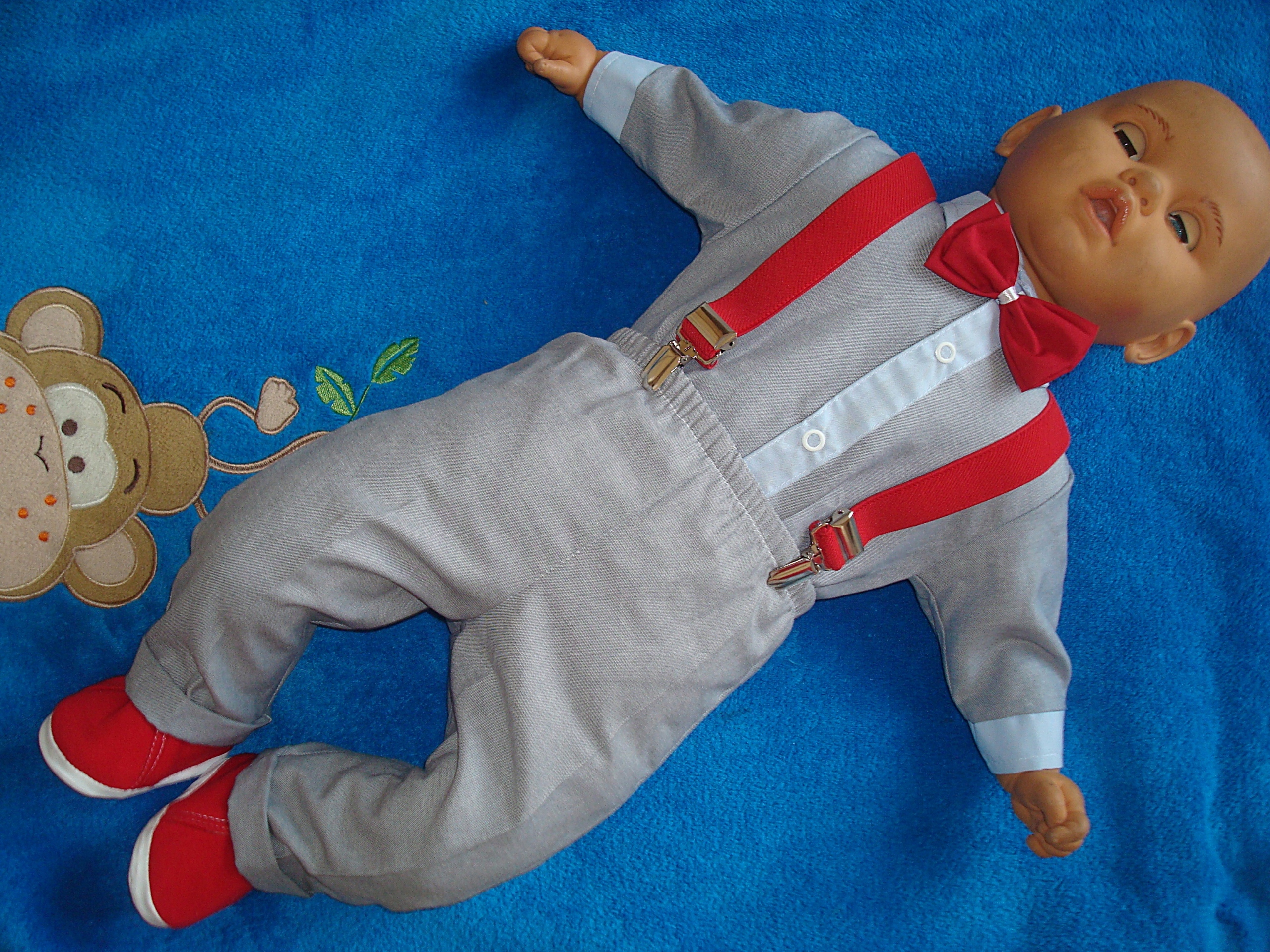 5 cz.GARNITUREK DO CHRZTU MARYNARKA r.80 CHRZEST Materia&Aring; dominuj&Auml;cy bawe&Aring;na